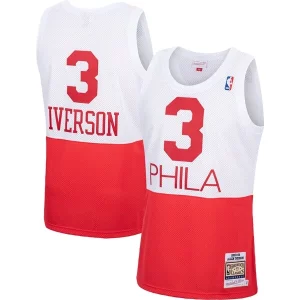 Allen Eye - catching Iverson Philadelphia 76ers 2003/04 Hardwood Classics Authentic Jersey White/Black/Red
