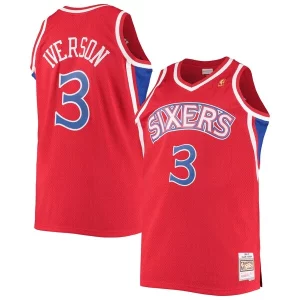 Allen Iverson Philadelphia 76ers 1996/97 Big & Tall Premium Hardwood Classics Swingman Jersey Red/Black/Royal/White