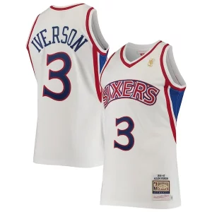 Allen Iverson Philadelphia 76ers 1996/97 Hardwood Classics Authentic Jersey White Trendy