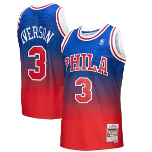 Allen Iverson Philadelphia 76ers 1996/97 Hardwood Classics Fadeaway Swingman Player Chic Jersey Red/Royal