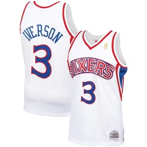 Allen Iverson Philadelphia 76ers 1996/97 Hardwood Classics Swingman Stylish Jersey White/Red/Royal/Black