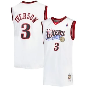 Allen Iverson Philadelphia 76ers Big & Tall Hardwood Classics Elegant 1996/97 Swingman Jersey White/Black/Red/Royal