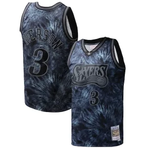 Allen Iverson Philadelphia 76ers Hardwood Classics 1997/98 Tie Dye Swingman Jersey Trendy Black
