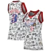 Allen Iverson Philadelphia 76ers Stylish Women's 2000 Doodle Swingman Jersey White