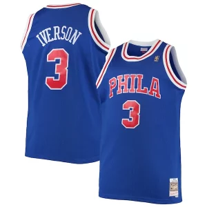 Allen Iverson Philadelphia Elegant 76ers 1996/97 Big & Tall Hardwood Classics Swingman Jersey Royal/Black/Red/White