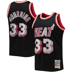 Alonzo Mourning Miami Heat 1996/97 Hardwood Chic Classics NBA 75th Anniversary Diamond Swingman Jersey Black