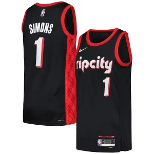 Anfernee Simons Portland Trail Blazers Stylish Nike Swingman Player Jersey City Edition Black/Red
