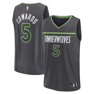 Anthony Edwards Minnesota Timberwolves Chic Youth Fast Break Replica Player Jersey Statement Edition Anthracite