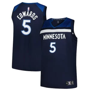 Anthony Edwards Minnesota Trendy Timberwolves Big & Tall Fast Break Jersey Icon Edition Navy