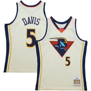 Baron Davis Eye - catching Golden State Warriors Chainstitch Swingman Jersey Cream