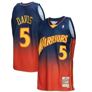 Baron Trendy Davis Golden State Warriors 2006/07 Hardwood Classics Fadeaway Swingman Player Jersey Navy/Orange