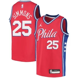 Ben Simmons Philadelphia 76ers Jordan Brand Youth 2020/21 Swingman Player Gorgeous Jersey Statement Edition Red