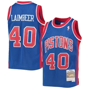 Bill Laimbeer Detroit Pistons Elegant Youth 1988/89 Hardwood Classics Swingman Jersey Blue