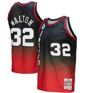 Bill Walton Premium Portland Trail Blazers 1976/77 Hardwood Classics Fadeaway Swingman Player Jersey Red/Black