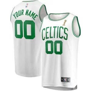 Boston Celtics 2024 NBA Finals Champions Stylish Custom Fast Break Jersey White Association Edition