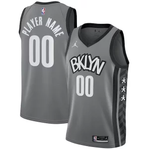 Brooklyn Nets Jordan Brand Trendy Swingman Custom Jersey Statement Edition Gray