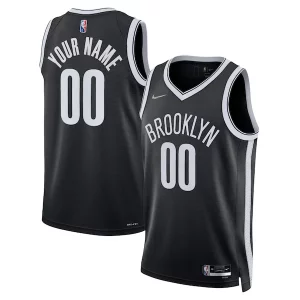 Brooklyn Nets Nike 2021/22 Diamond Swingman Custom Jersey Icon Edition Stylish Black