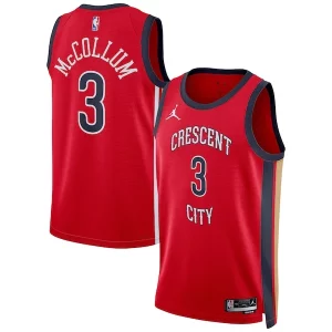 CJ McCollum Elegant New Orleans Pelicans Jordan Brand Unisex Swingman Jersey Statement Edition Red