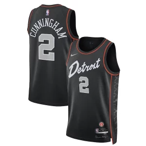 Cade Cunningham Chic Detroit Pistons Nike Unisex 2023/24 Swingman Jersey Black City Edition