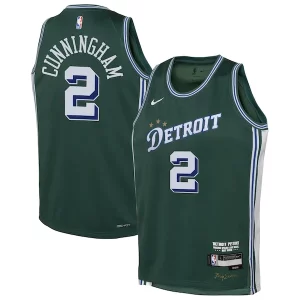 Cade Cunningham Detroit Pistons Eye - catching Nike Youth 2022/23 Swingman Jersey City Edition Green