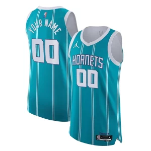 Charlotte Hornets Nike 2021/22 Diamond Swingman Authentic Custom Jersey Icon Edition Elegant Teal