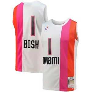 Chris Bosh Miami Heat Eye - catching 2001/02 Hardwood Classics Swingman Jersey White