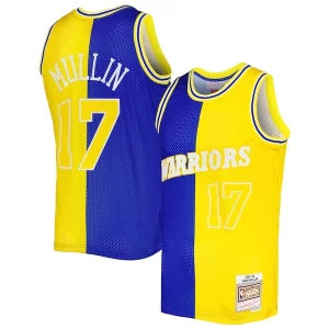 Chris Mullin Golden Eye - catching State Warriors Hardwood Classics 1993/94 Split Swingman Jersey Royal/Gold