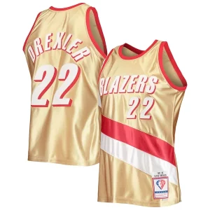 Clyde Drexler Fabulous Portland Trail Blazers 75th Anniversary 1991/92 Hardwood Classics Swingman Jersey Gold