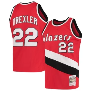 Clyde Drexler Portland Trail Blazers 1983/84 Hardwood Classics Swingman Stylish Jersey Red