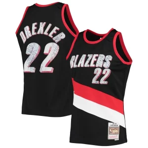 Clyde Eye - catching Drexler Portland Trail Blazers 1991/92 Hardwood Classics NBA 75th Anniversary Diamond Swingman Jersey Black