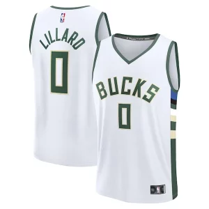 Damian Lillard Milwaukee Bucks Chic Fast Break Replica Player Jersey Association Edition White