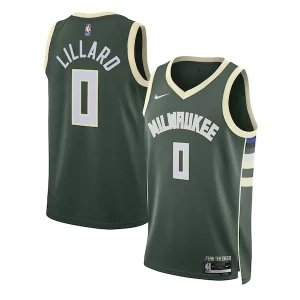 Damian Lillard Milwaukee Bucks Eye - catching Nike Unisex Swingman Jersey Icon Edition Hunter Green