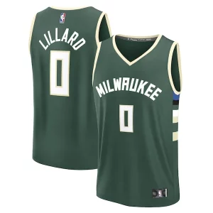 Damian Lillard Milwaukee Bucks Youth Premium Fast Break Replica Player Jersey Icon Edition Hunter Green
