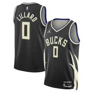 Damian Lillard Milwaukee Bucks Jordan Premium Brand Unisex Swingman Player Jersey Statement Edition Black