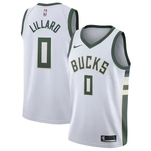 Damian Lillard Milwaukee Bucks Nike Fabulous Unisex Swingman Player Jersey Association Edition White