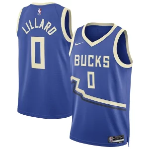 Damian Lillard Milwaukee Bucks Nike Gorgeous Unisex 2024/25 Swingman Player Jersey City Edition Royal