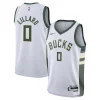 Damian Lillard Milwaukee Bucks Nike Youth Swingman Jersey Association Edition White Eye - catching