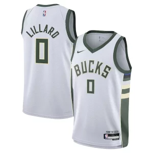 Damian Lillard Milwaukee Bucks Nike Youth Swingman Jersey Association Edition White Eye - catching