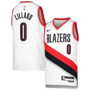 Damian Lillard Portland Trail Blazers Nike Youth Swingman Elegant Jersey Association Edition White