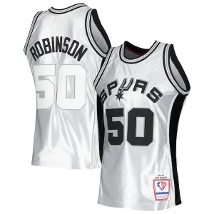 David Robinson San Antonio Spurs 1998/99 Hardwood Classics 75th Anniversary Swingman Jersey Gorgeous Platinum