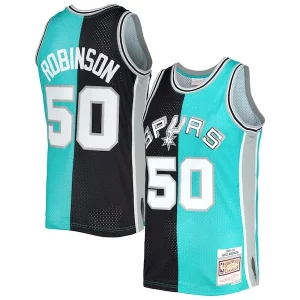 David Robinson San Antonio Spurs Hardwood Classics 1998/99 Split Swingman Jersey Fabulous Black/Teal