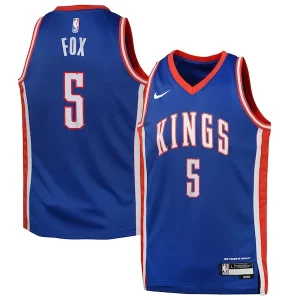 De'Aaron Fox Sacramento Kings Nike Youth 2024/25 Swingman Trendy Player Jersey City Edition Blue