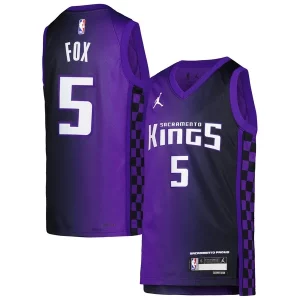 De'Aaron Fox Sacramento Kings Unique Jordan Brand Youth Swingman Jersey Statement Edition Purple