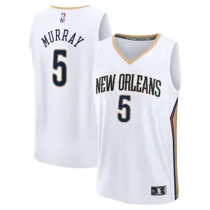 Dejounte Murray Elegant New Orleans Pelicans Fast Break Replica Player Jersey Association Edition White