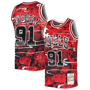 Dennis Rodman Chicago Bulls 1997/98 Hardwood Classics Lunar New Elegant Year Swingman Jersey Red