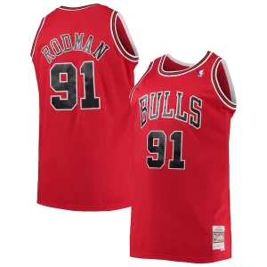 Dennis Rodman Chicago Bulls 1997/98 Stylish Big & Tall Hardwood Classics Swingman Jersey Red
