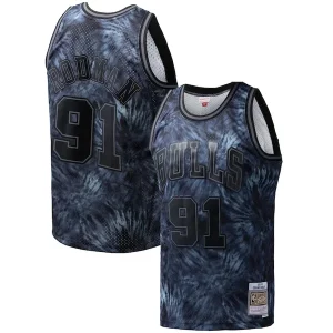 Dennis Rodman Chicago Bulls Hardwood Classics 1995/96 Tie Dye Elegant Swingman Jersey Black
