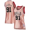 Dennis Rodman Chicago Bulls Women's 75th Anniversary Rose Gold 1997 Swingman Jersey Chic Pink