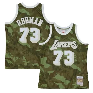 Dennis Rodman Los Angeles Lakers Hardwood Chic Classics 1998/99 Ghost Green Swingman Jersey Camo