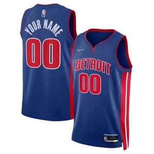Detroit Pistons Nike 2021/22 Diamond Swingman Custom Trendy Jersey Icon Edition Blue